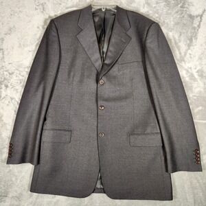 VINTAGE Pavone Blazer Men 41L Gray Wool Sport Coat Jacket Made in Italy